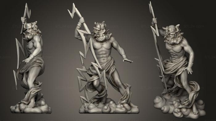 Figurines heroes, monsters and demons (Zeus, STKM_0581) 3D models for cnc
